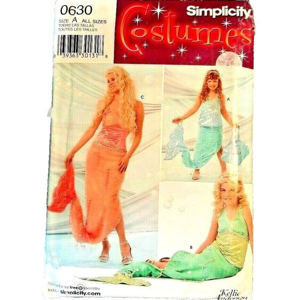 Mermaid Simplicity Pattern Costume UNCUT 0630 Girls CLEARANCE